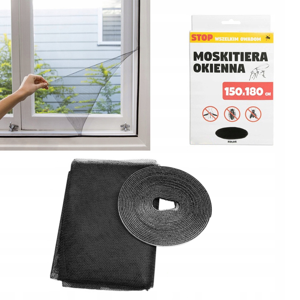 

Moskitiera Siatka Okna 150x180 Rzep 6,6mb