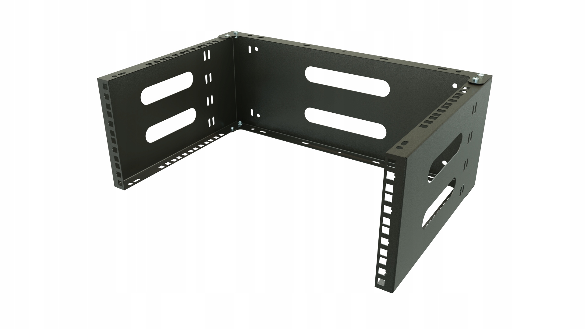 Uchwyt Ścienny Rack 19'' 4U/4U 330mm do Urządzeń Sieciowych Czarny Stalflex