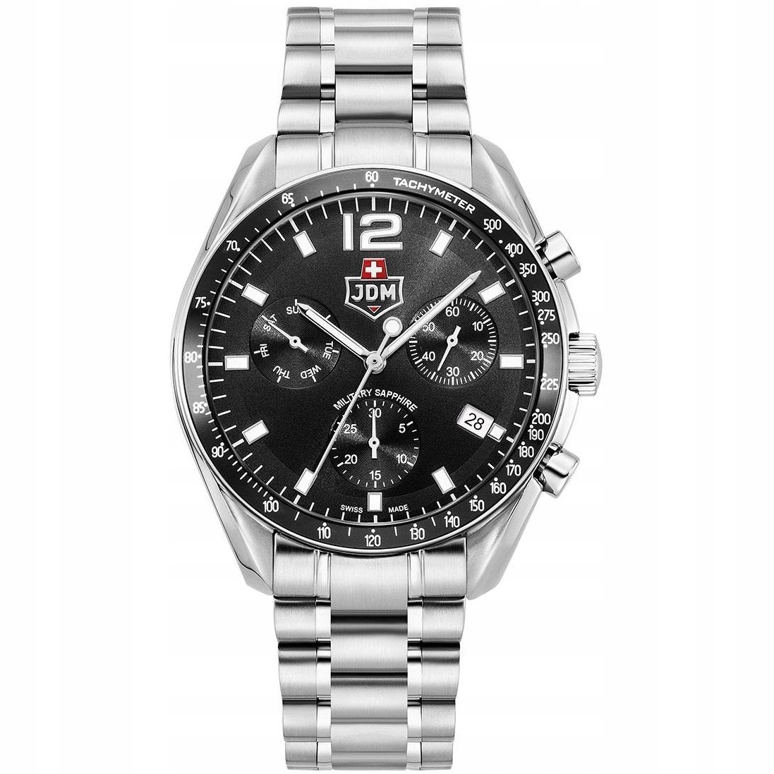 Zegarek Męski Jdm Military JDM-WG021-01 srebrny bransoleta