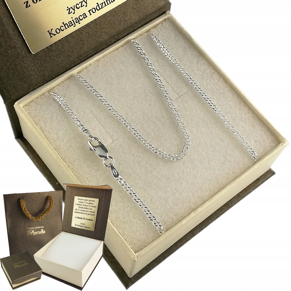 

Srebrny Łańcuszek Męski Rombo Gęsty 2mm Srebro 925