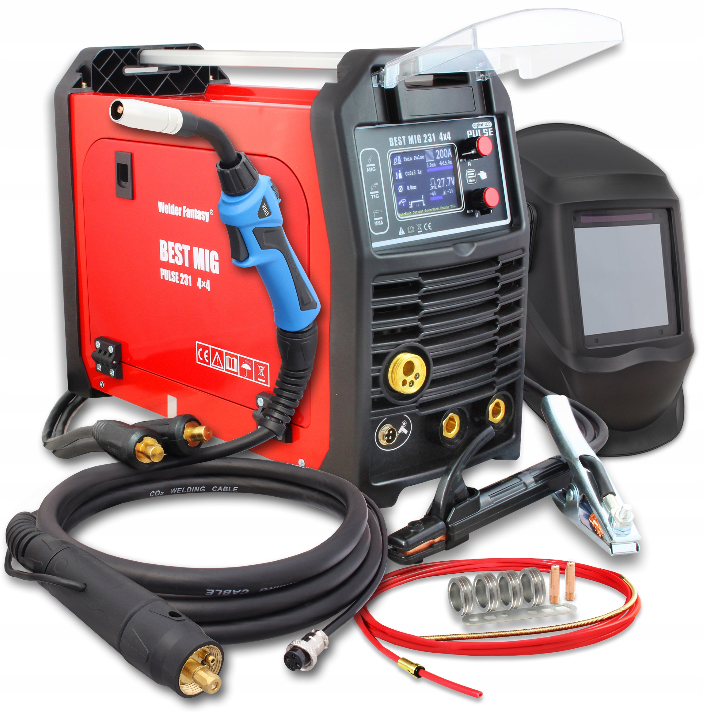 PÓŁAUTOMAT SPAWALNICZY MIGOMAT BEST MIG 231 PULS SPOT PRZYŁBICA SPAWALNICZA