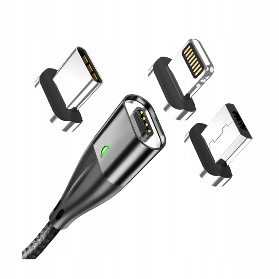 

Kabel magnetyczny 3w1 - typ C / iPhone / micro Usb