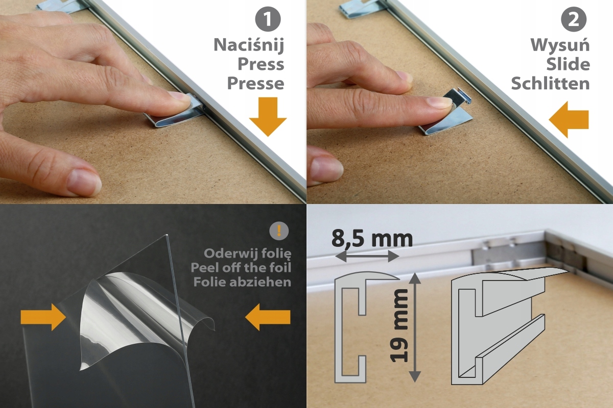 Ramka ALU 20x20 złota, matowa (RA20) Marka April