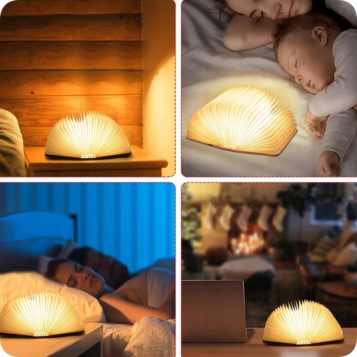 LAMPKA NOCNA DLA DZIECI LED Oryginalna Pomysłowa SKŁADANA KSIĄŻKA Na Biurko Marka inna marka