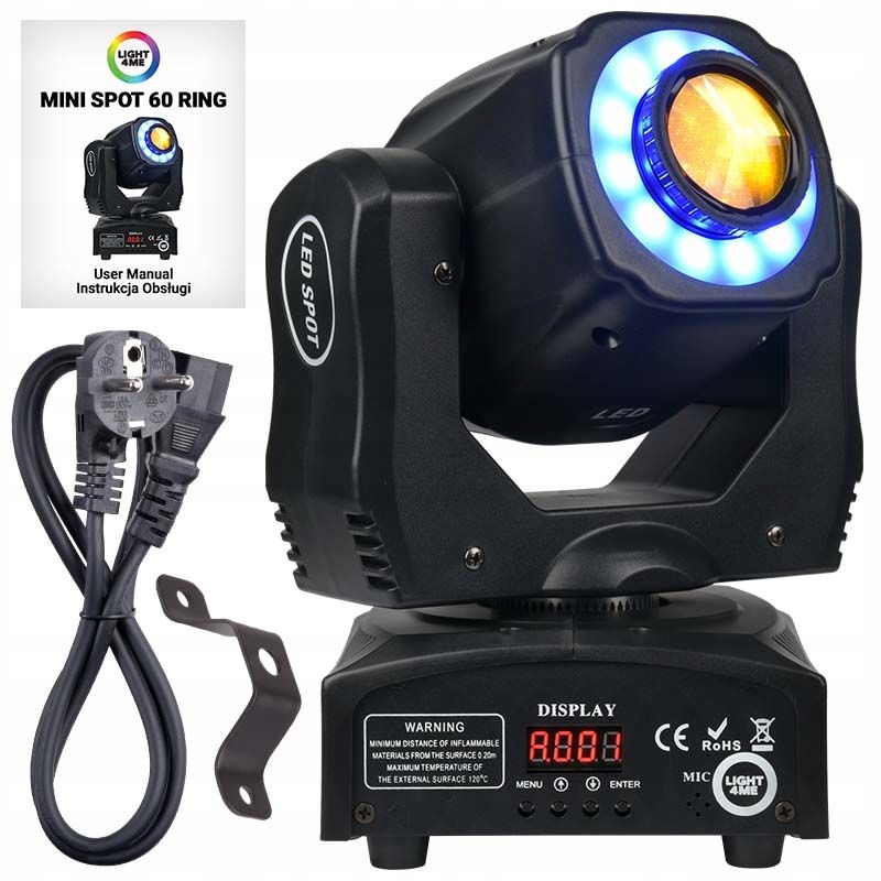 4 x LIGHT4ME Mini Spot 60 Ring głowica Led Torba Pokrowiec