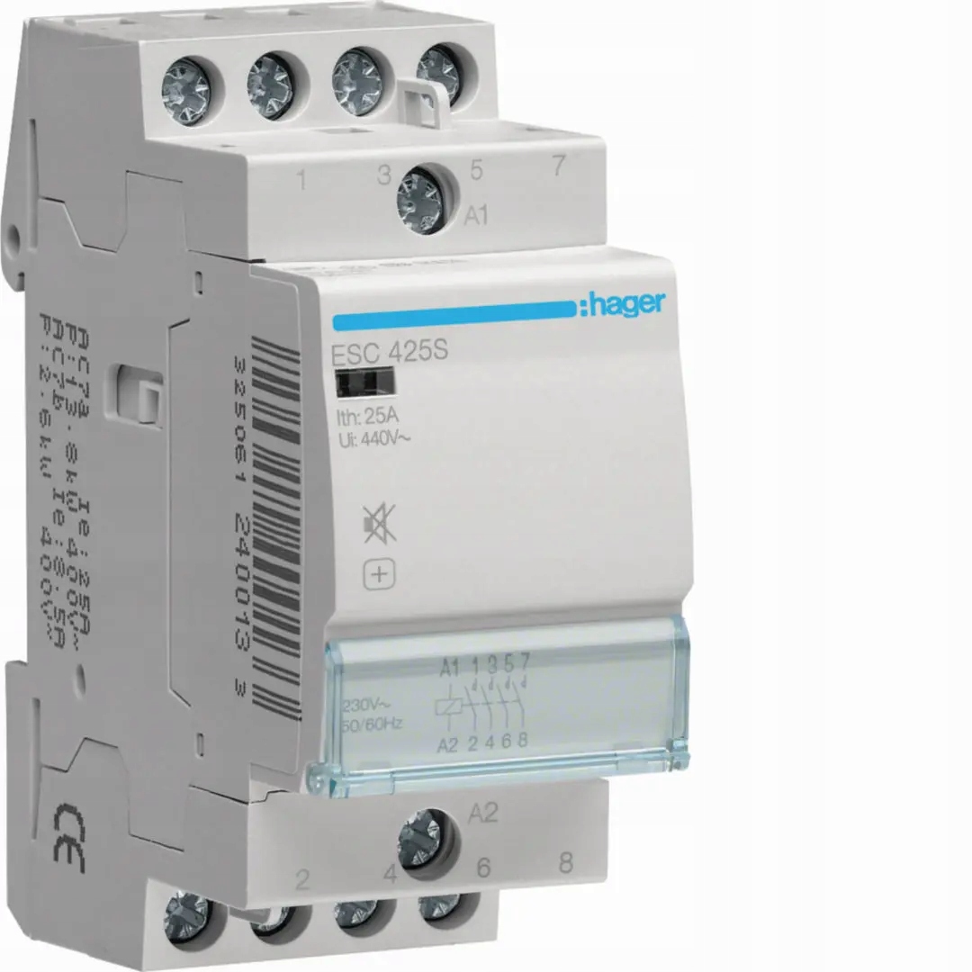 Hager Stycznik modułowy cichy 25A 4Z 0R 230V Ac ESC425S