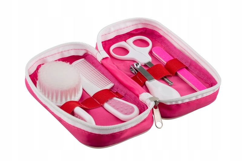 Duży zestaw manicure dla dziecka 9 elementów +etui Kolor dominujący różowy