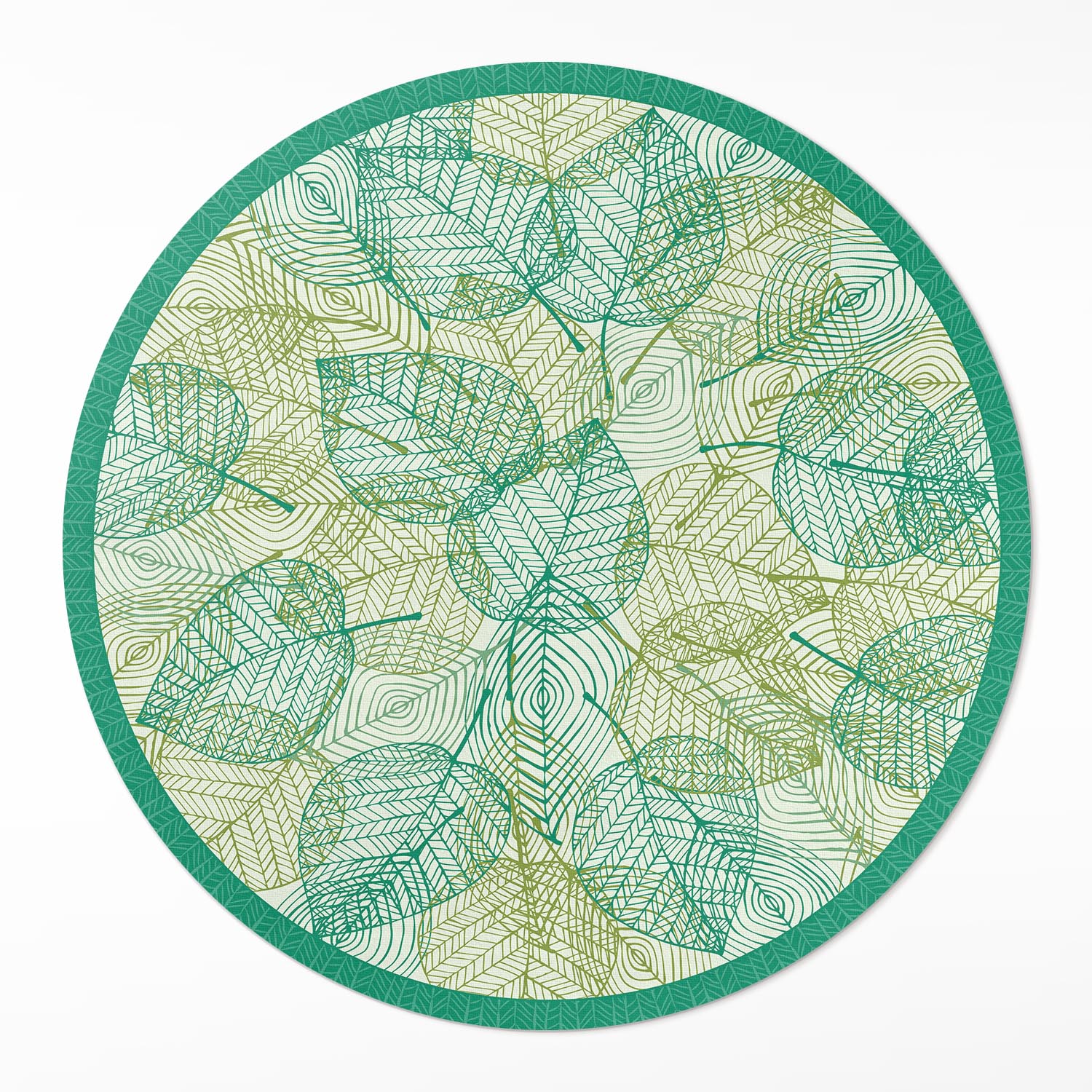 Okrúhly vinylový koberec Do Obývačky Kompozícia lineárnych listov príroda ⌀ 130 cm