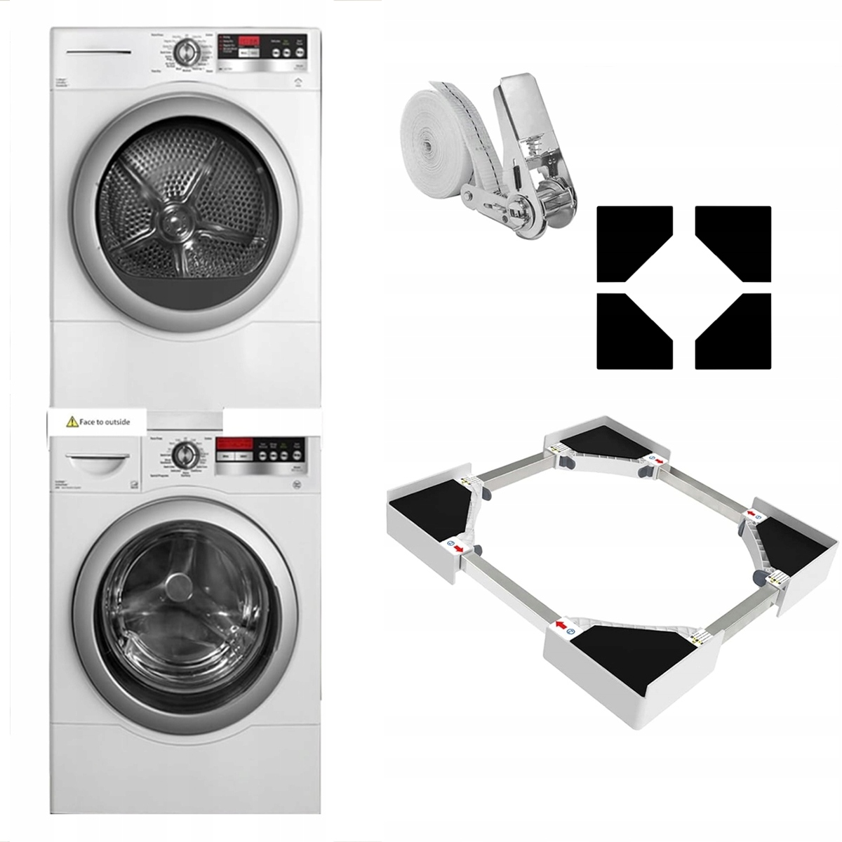 Regulowany Uniwersalny Łącznik Pralki Z Suszarką 46-72 cm