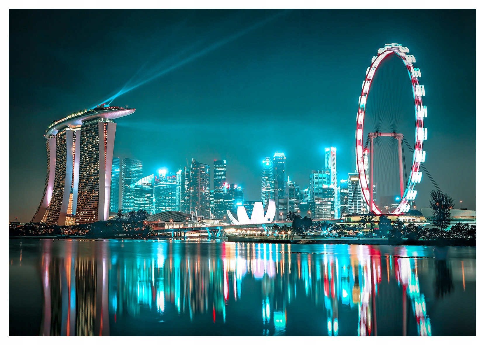 Fototapeta Singapur v noci Marina Bay Sands vinylová 254x184 lepidlo