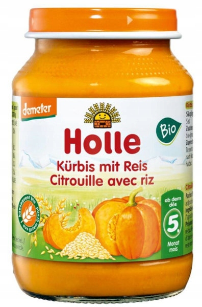 HOLLE BIO Delikatna Dynia z Ryżem Wit. A B E