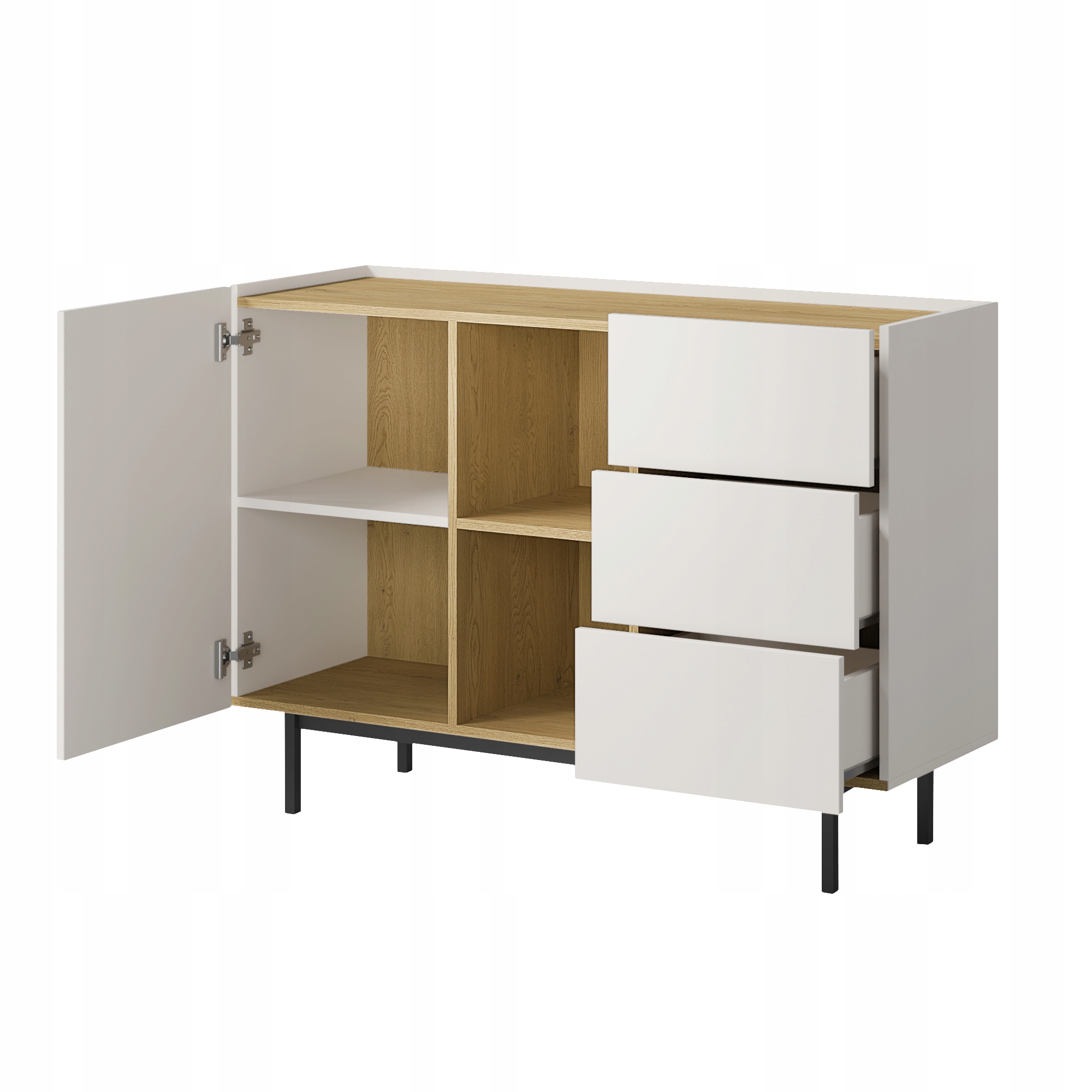 Komoda z szufladami Noel 1D3S 120 Kaszmir / Dąb Cremona