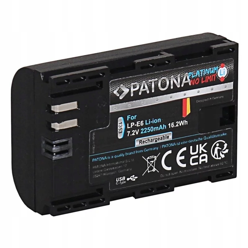 Akumulator Bateria Usb-c do Canon LP-E6 Eos 60D 70D 5D 6D 7D Mark III