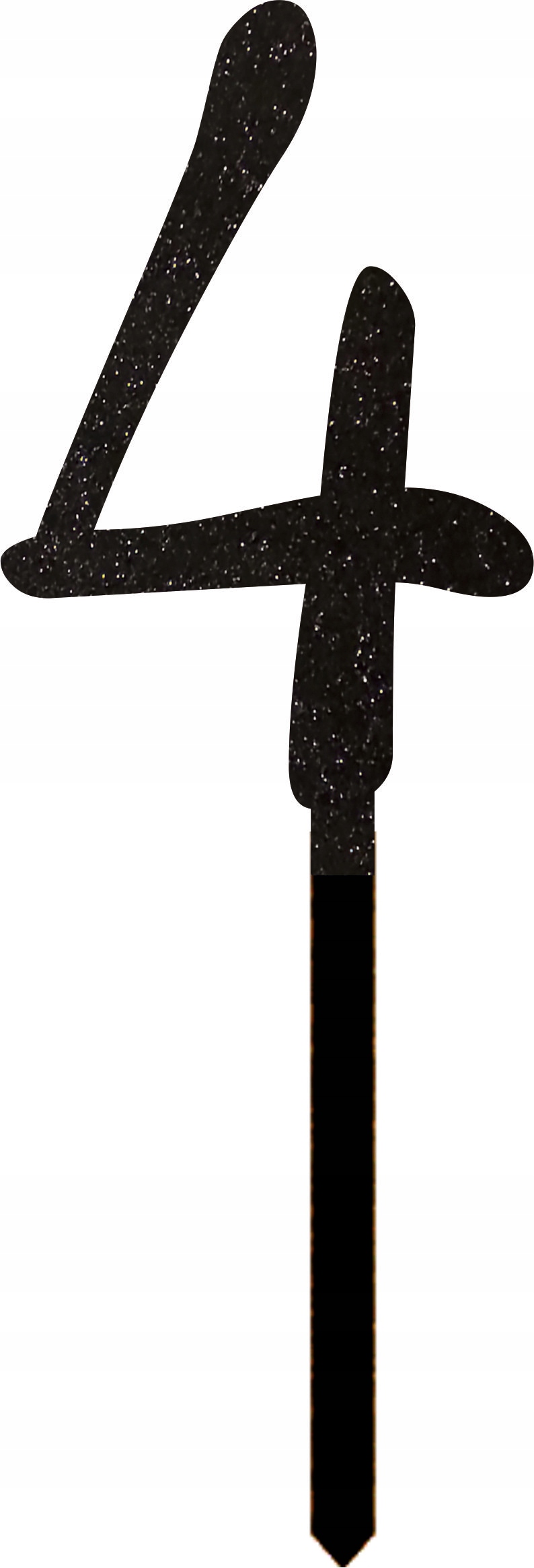 

Czarny Brokat Topper Na Tort Na Urodziny Cyfra 4