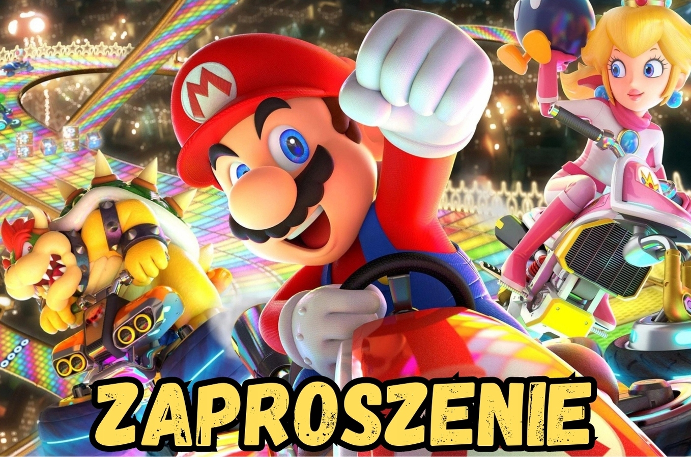 ZAPROSZENIA URODZINOWE SUPER MARIO BROS 1szt