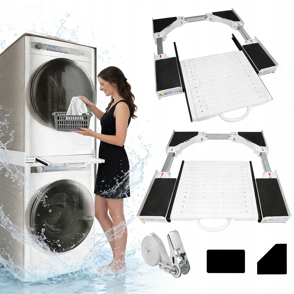Zestaw do montażu pralki i suszarki Rama do podłączenia suszarki 54-69,5cm