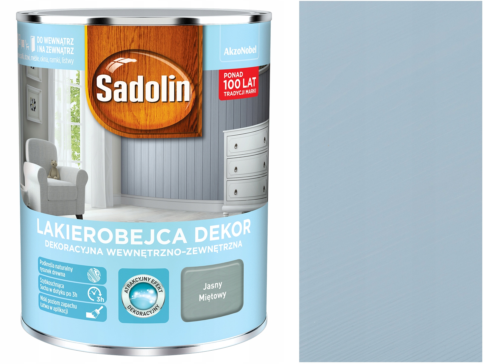 

Sadolin Lakierobejca Dekor Jasny Miętowy 1L