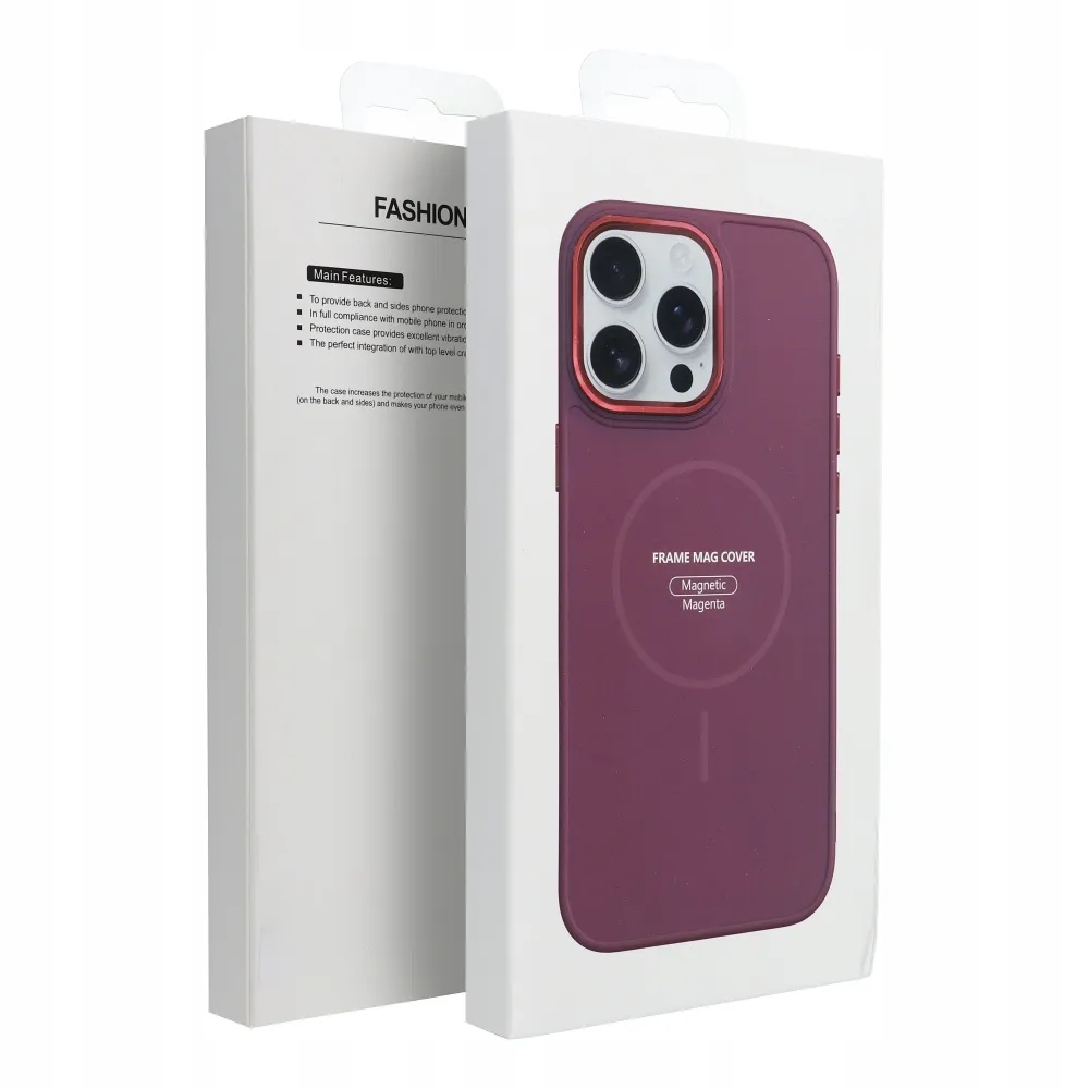 Futerał Frame Mag Cover kompatybilny z MagSafe do Iphone 17 Pro Max magenta