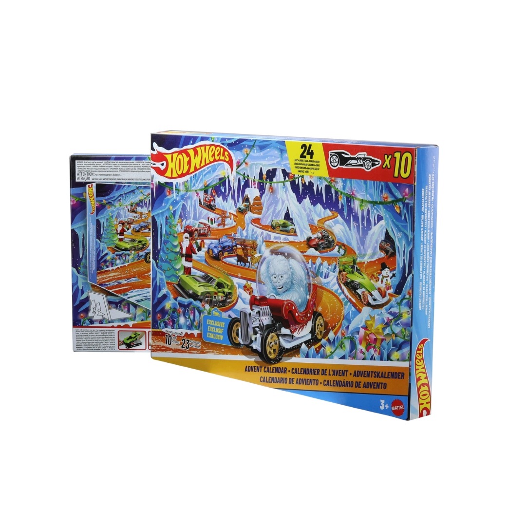 Adventní Kalendář 2026 Hot Wheels 10 Aut 1:64 14 Příslušenství 24 Okének