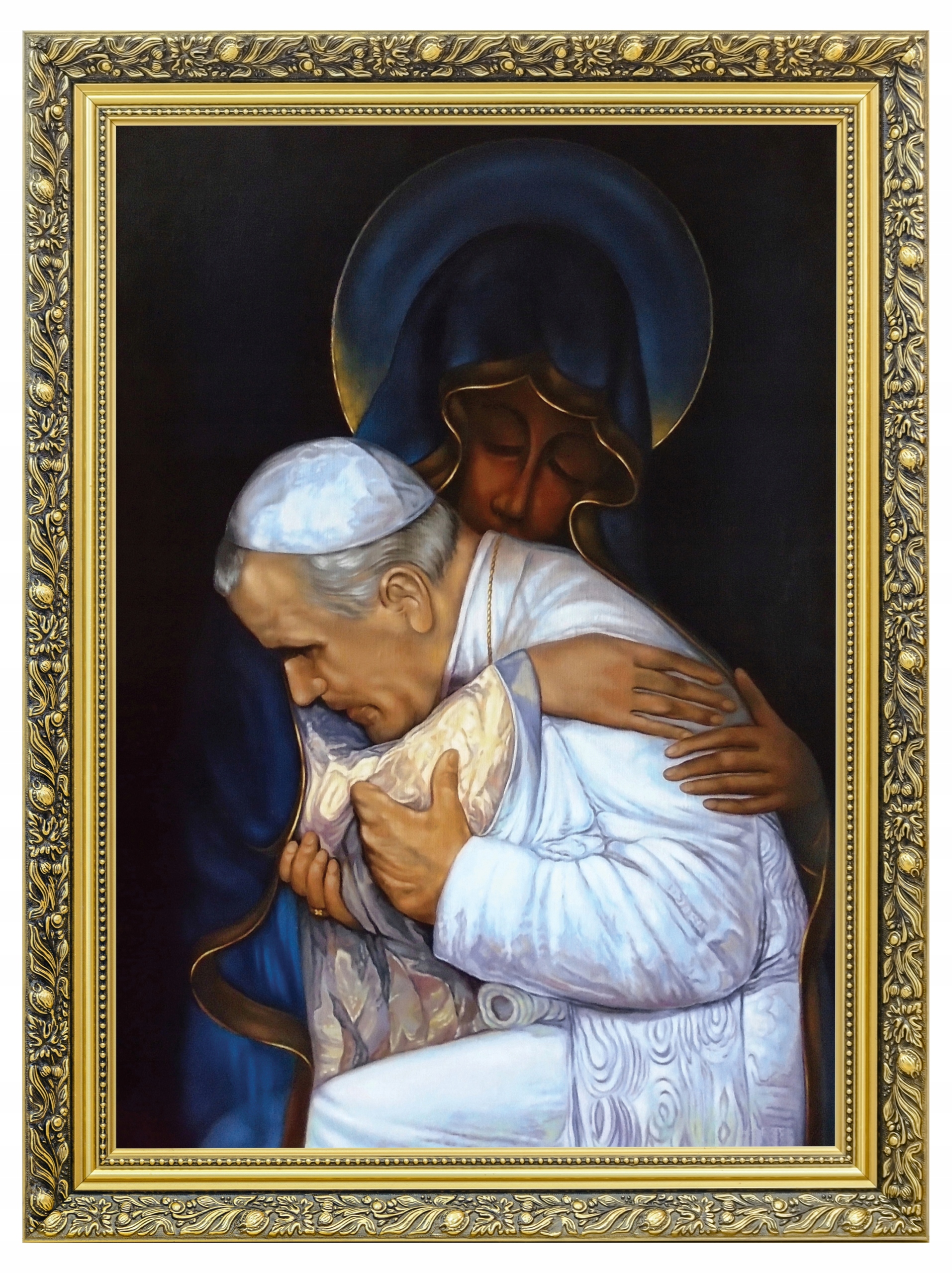 Totus Tuus Jan Pavel 2 Obraz Na Plátně Ve Zlatém Rámu 60x80