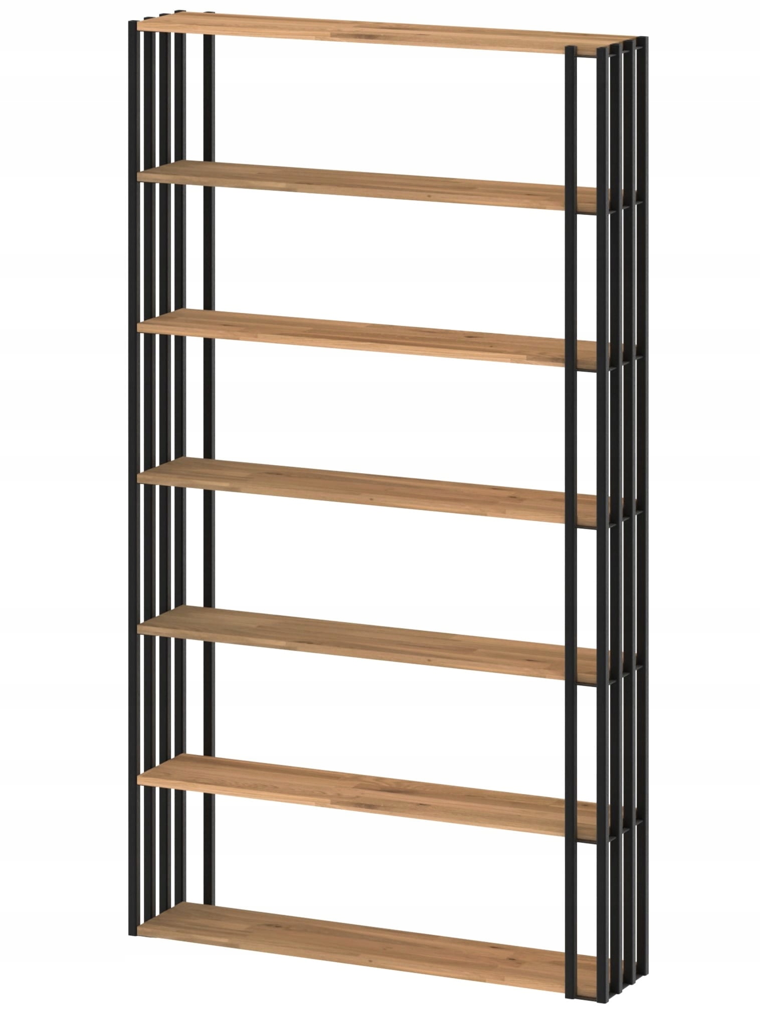 Regál z kovu a dubového dřeva Malaga Loft 182x124x20 cm D7