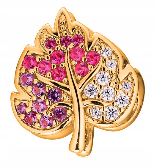 Zlatý přívěsek Barevný List stříbro 925