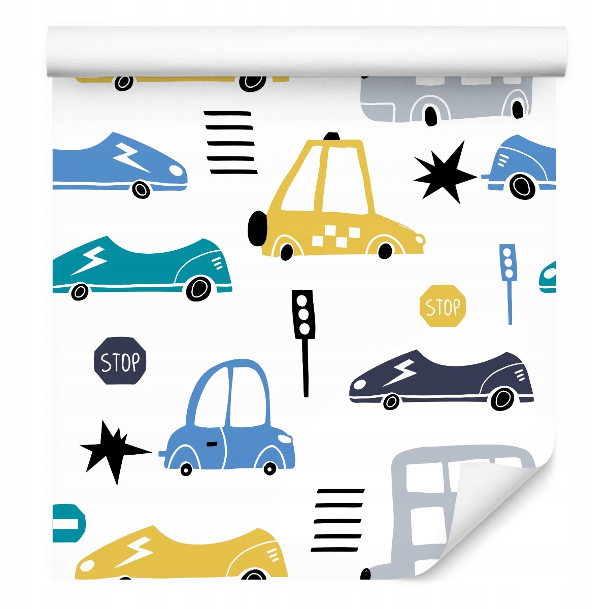 Tapeta do dětského pokoje Auta vozidla značky