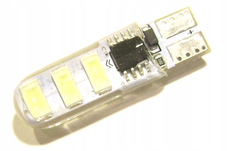 Żarówka Led biała 12V T10 6 Led STROBOSKOP funkcja