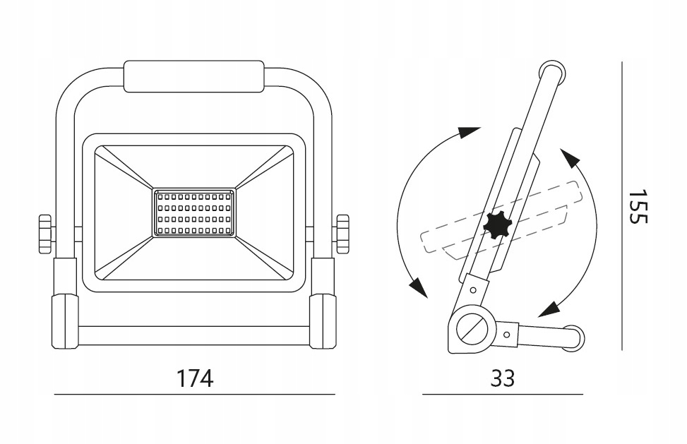 Lampa Halogen LED Naświetlacz Roboczy Rączka 50W Kod producenta JAMI-KB2913