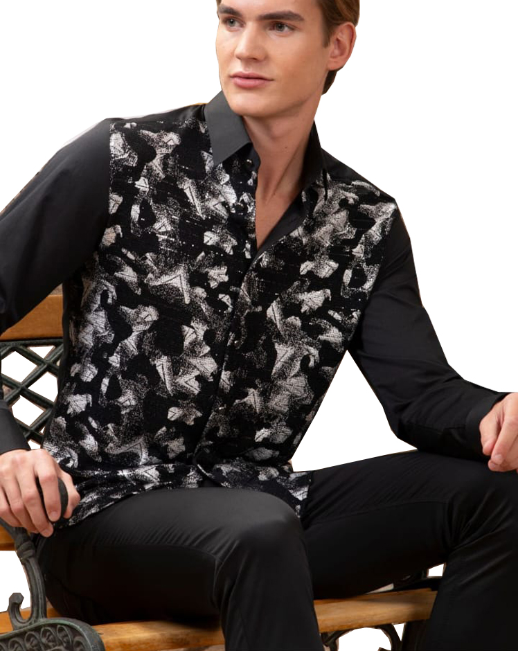 Pánská večerní košile Mondo Silver Shine Flitry