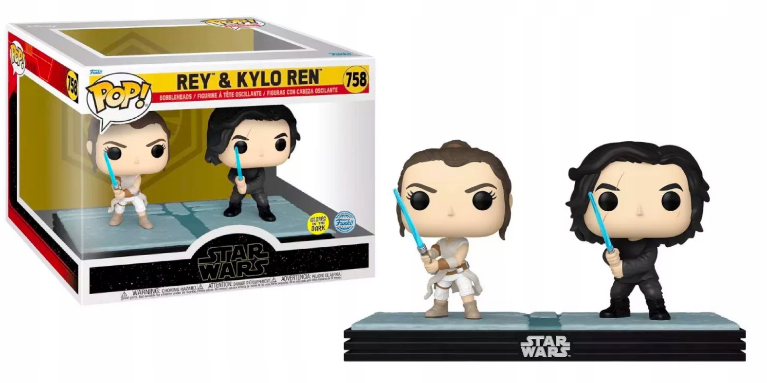 Figurka Funko Pop Moment Star Wars 758 Rey and Kylo Ren glow Special Editio