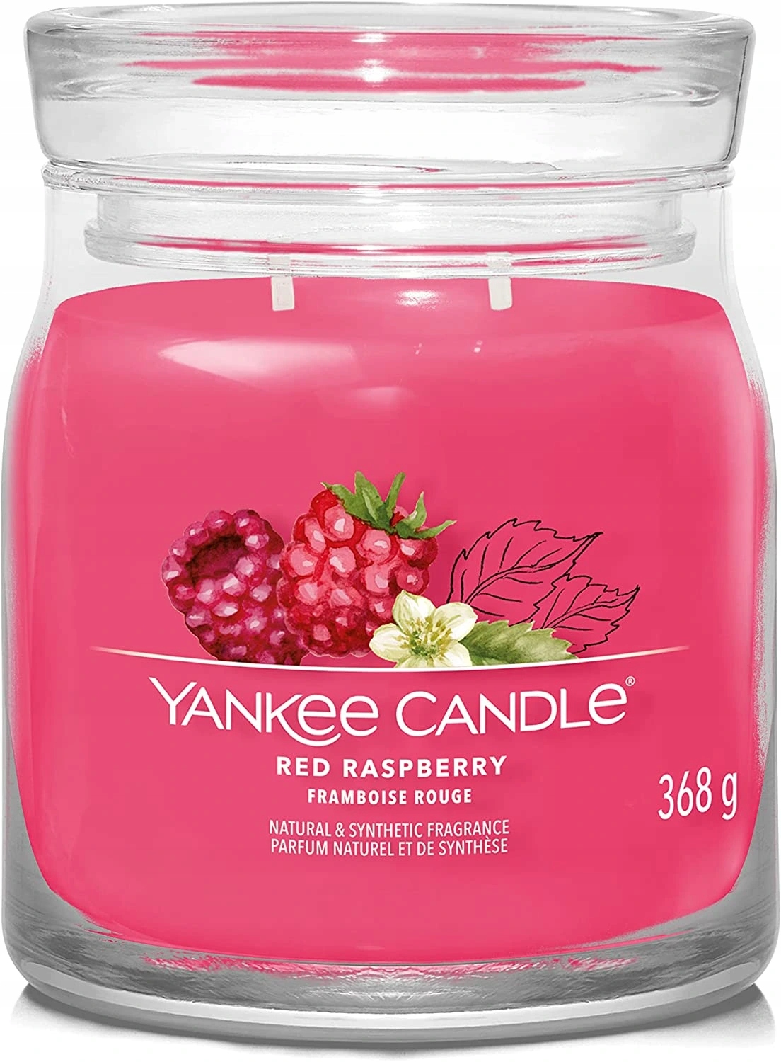 Yankee Candle vonná svíčka Signature ve skle střední Red Raspberry 368g