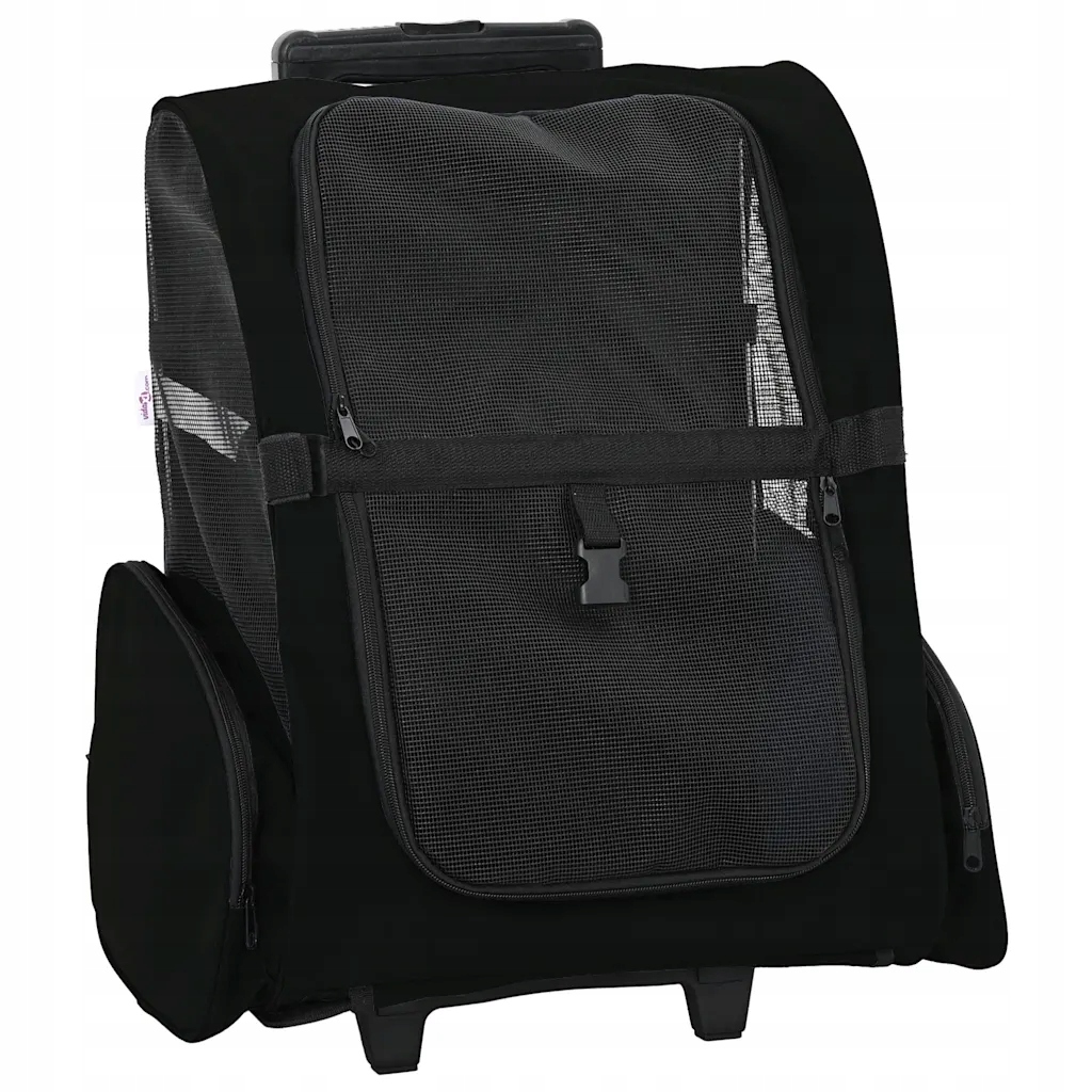 vidaXL Vozík pro domácí mazlíčky 3 v 1 Design Černý 48 x 32 x (57-106) cm O