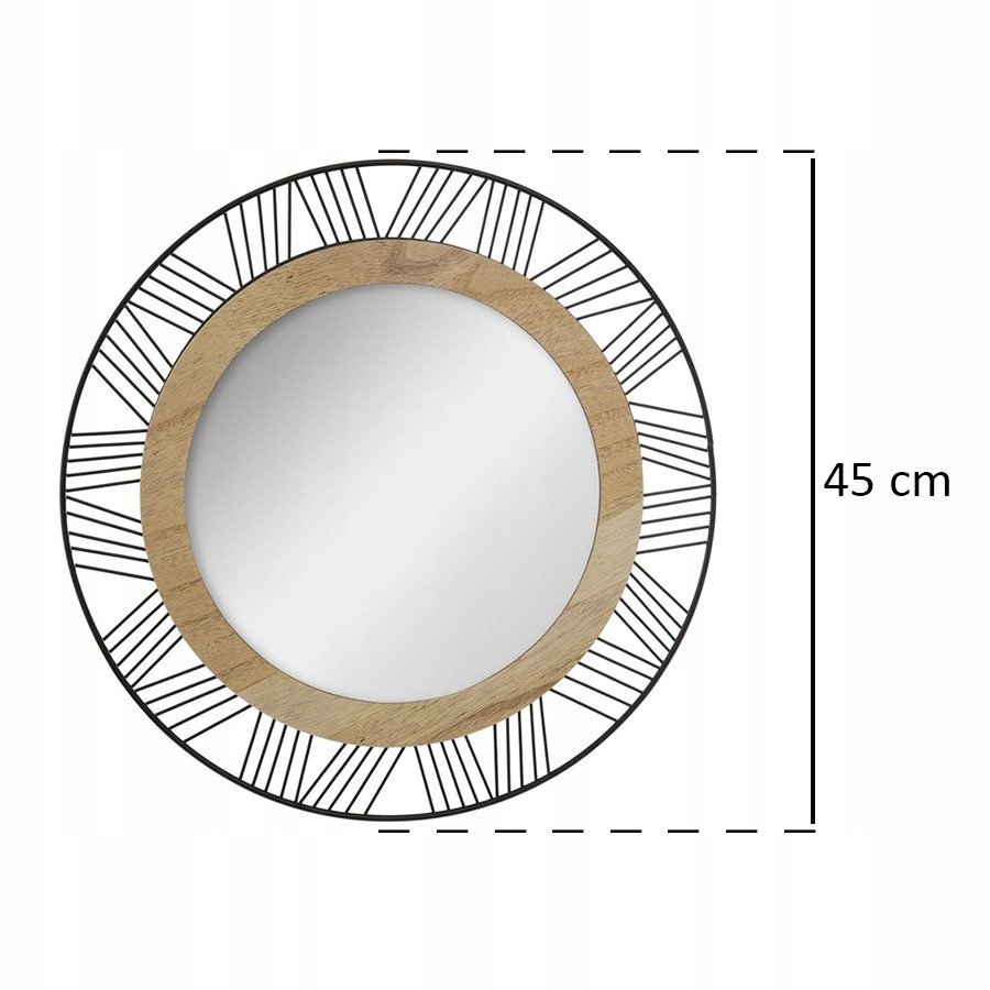 LUSTRO OZDOBNE OKRĄGŁE CZARNE ŚR. 45 cm Marka Atmosphera