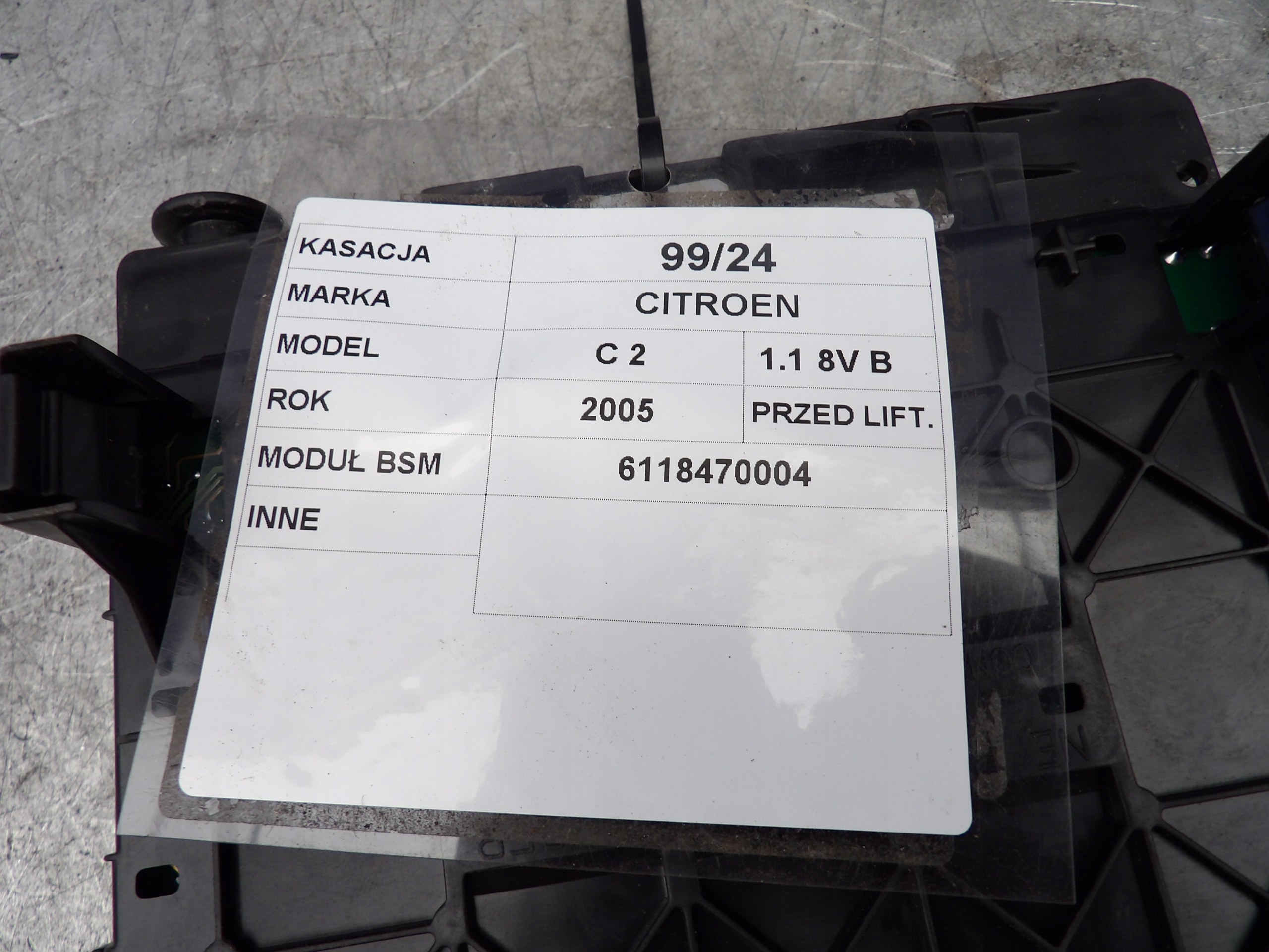 Citroen C2 moduł BSM 1,1B Producent części Citroen OE