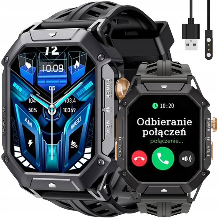 Hodinky Chytré Hodinky Rubicon Velká Baterie 1000 mAh Připojení Sms Puls Kompas