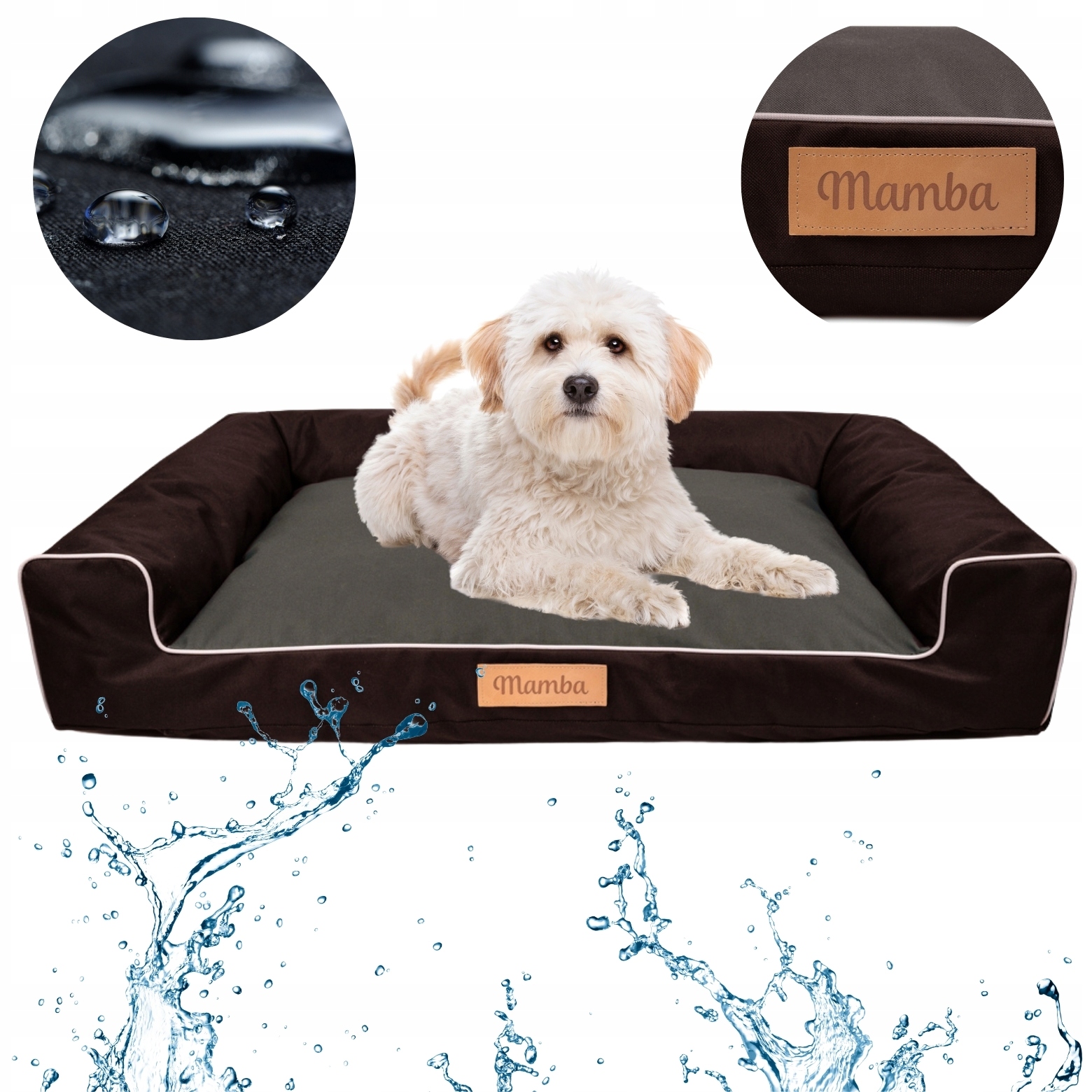 Levně Pelíšek pro psa Potah Pohovka L Vodotěsná s gravírováním Bonus 82x50