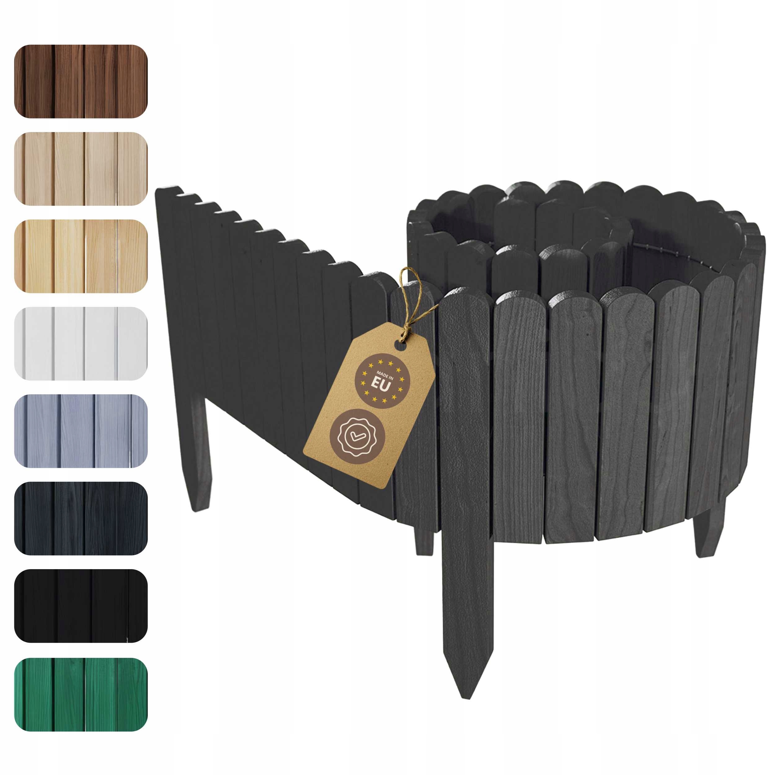 Floranica Zahradní lem 200 x 40 cm antracitový dřevěný plot