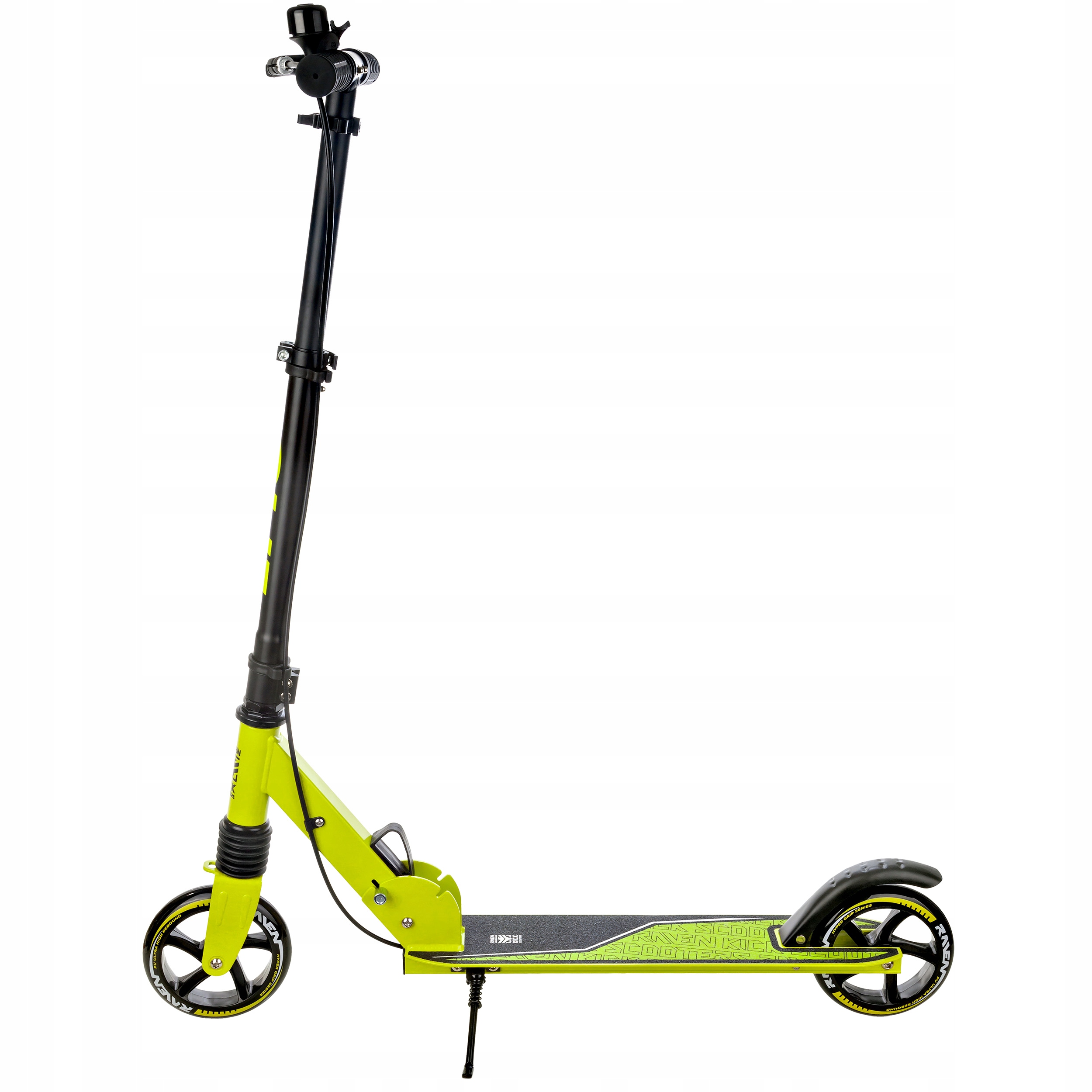 Hulajnoga Składana Raven Epic Lime 145mm z amortyzacją hamulcem i dzwonkiem