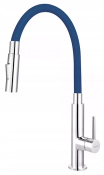 Ferro Zumba Slim 2F Kuchynská Batéria Flexibilná Výtoková Modrá/chróm