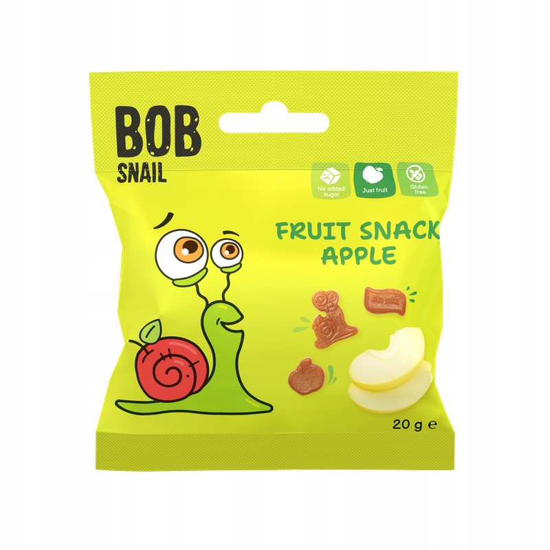 BOB SNAIL PRZEKĄSKA FRUIT SNACK JABŁKO 20g BEZ DODATKU CUKRU ŻELKI
