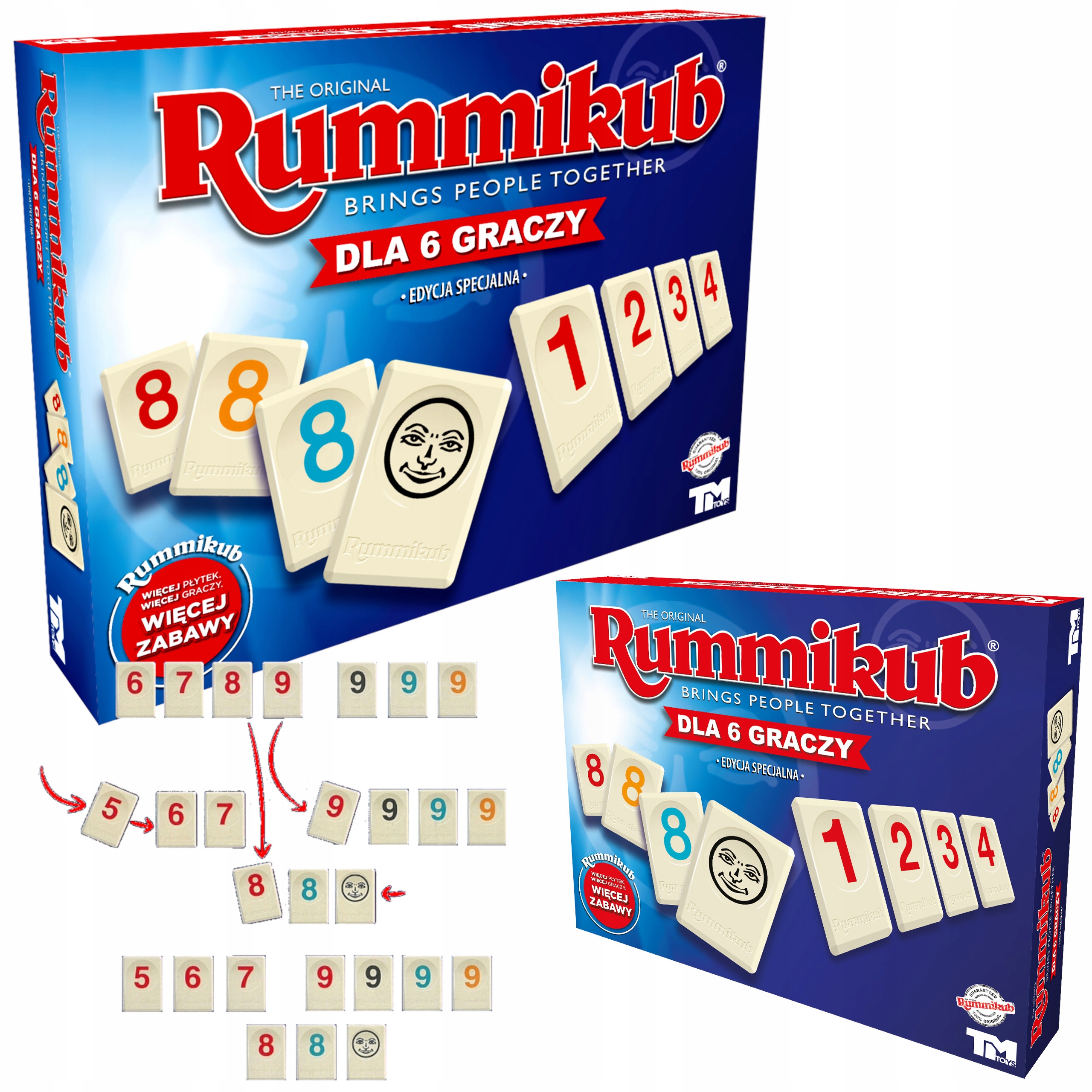 Gra Rummikub wersja XP liczbowa dla całej rodziny od 2 do 6 graczy