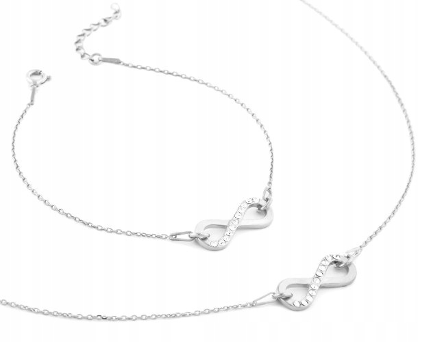 

Komplet nieskończoność cyrkonie Swarovski 925