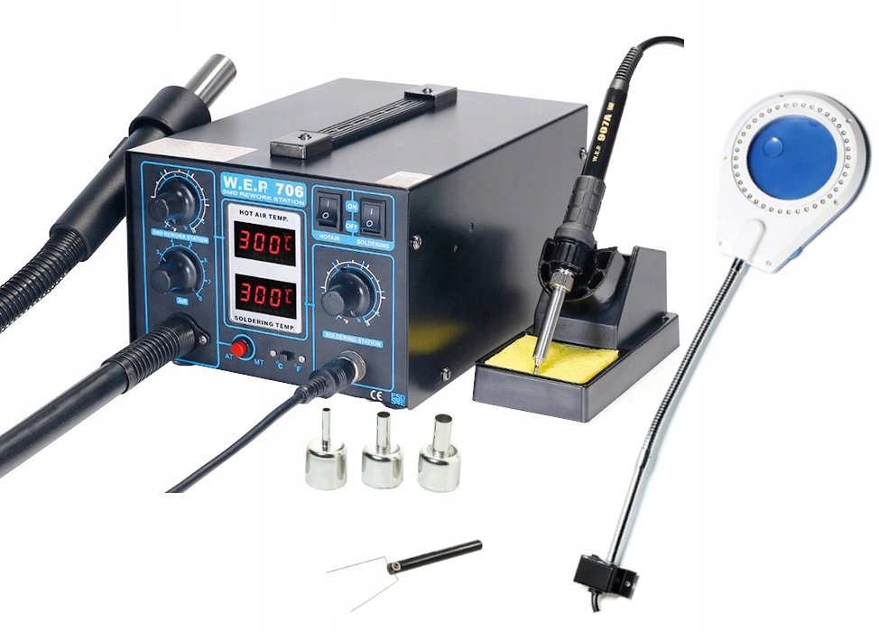 

Stacja Lutownicza Wep 706 2w1 +Lampa Led z lupą 5d