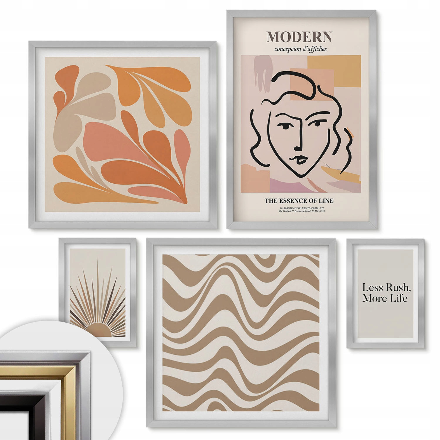 Sada dekoratívnych obrazov Premium Polyptych Moderný abstraktný štýl