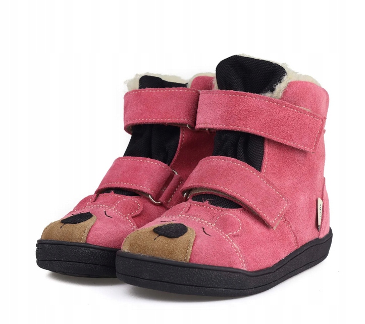 Mido 72-08 Hot Pink Trzewiki Zimowe Barefoot Śniegowce Membrana Wełna r.30