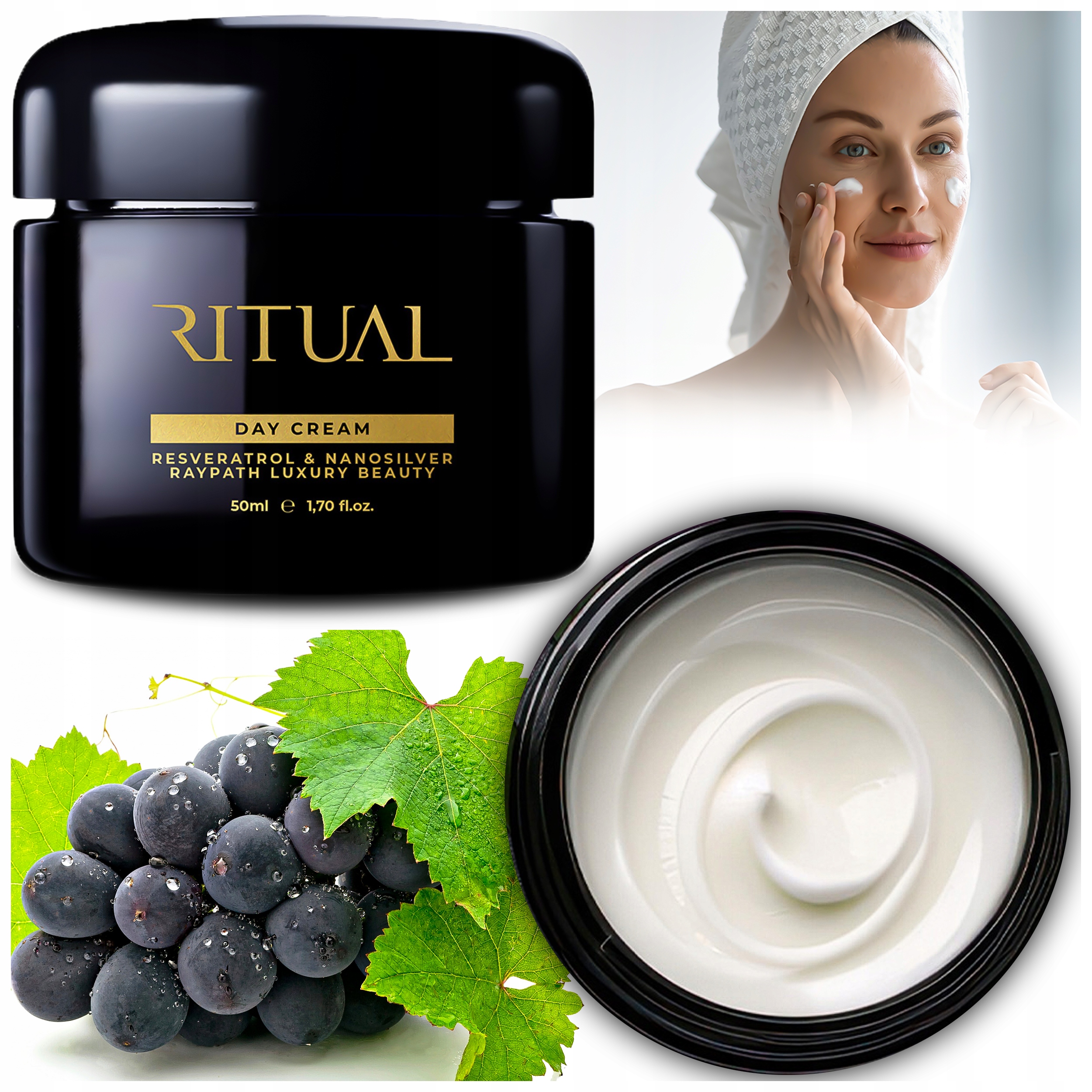 Omlazující denní krém na obličej Hydratuje Nanostříbro Regeneruje Raypath