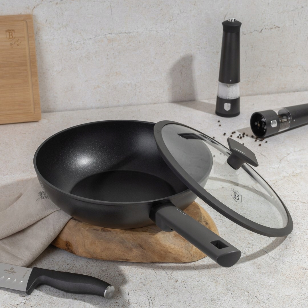 Panvica wok s pokrievkou 28 cm BerlingerHaus Antracit BH-8124