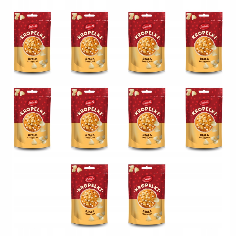 Delecta Kapky bílá čokoláda 80 g X10