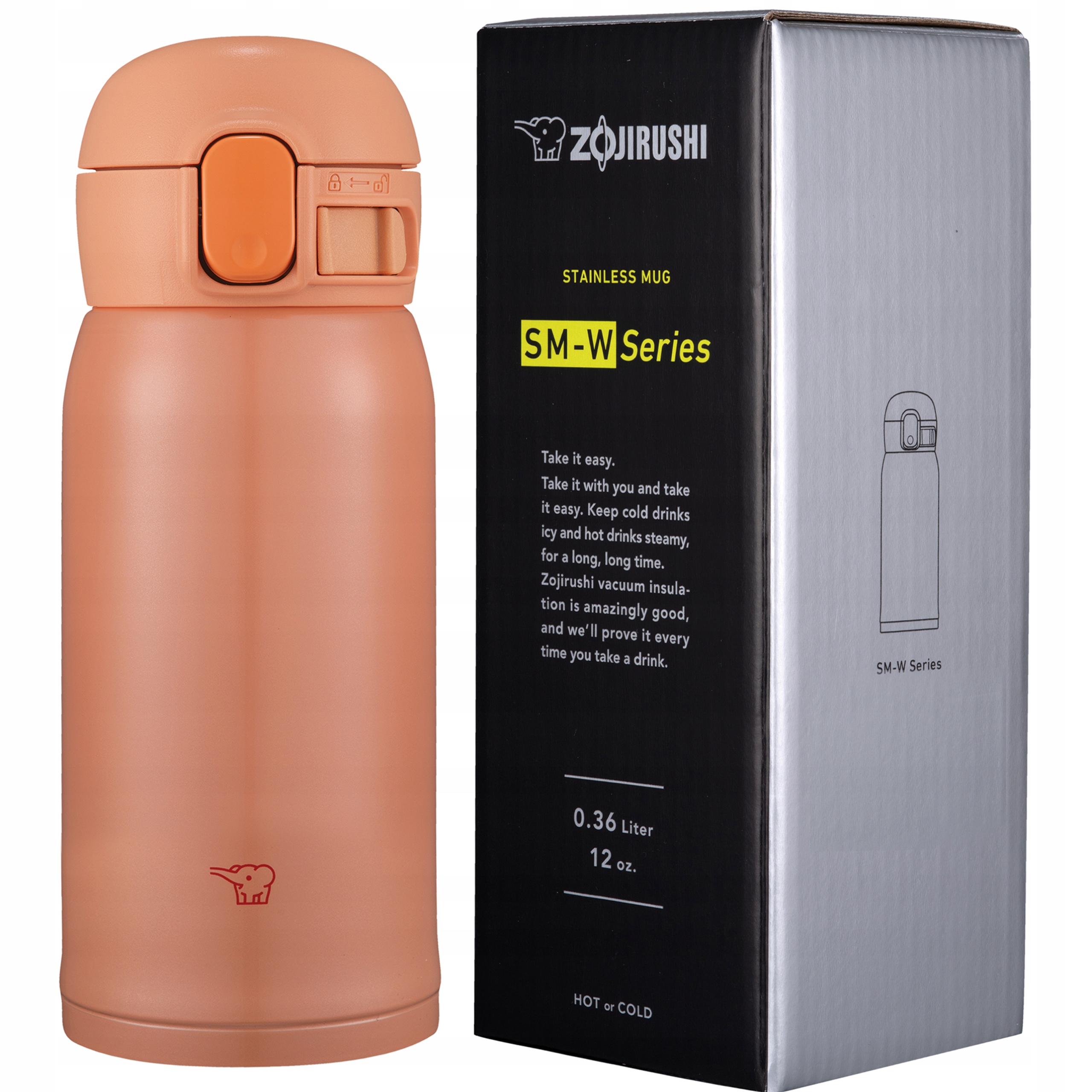 Termohrnek malá termoska Zojirushi SM-WR36E-DP 360 Ml oranžová
